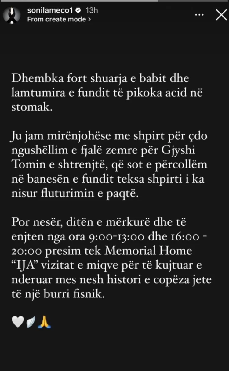 Sonila Meço flet pas humbjes së të atit: “Dhembka fort shuarja e babit”