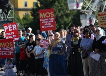 “Zot, familje, komb”, protesta kundër ligjit për nënat surrogate, fëmijë e të rritur me pankarta: Familja është e shenjtë!