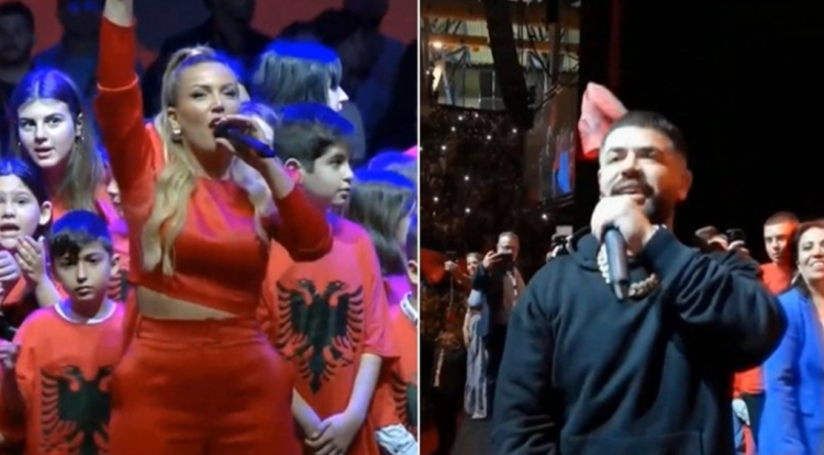 Shqiptarët presin me brohorima Ramën në Athinë, Noizy dhe Era Rusi ndezin stadiumin ‘Galatsi’ (VIDEO)