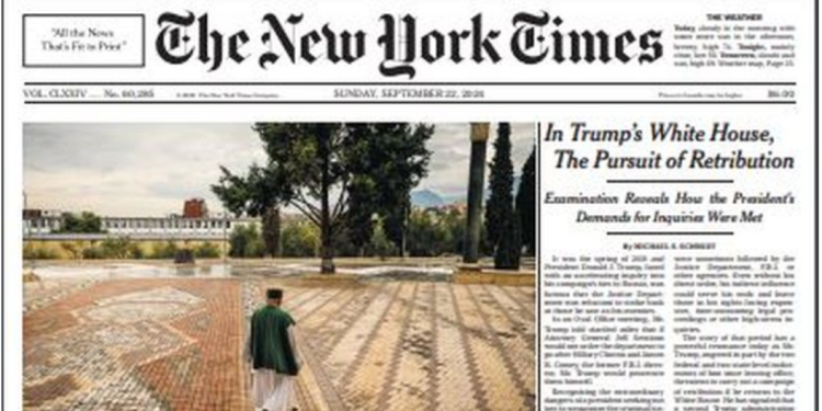 Shteti i Baba Mondit në faqen e parë të New York Times