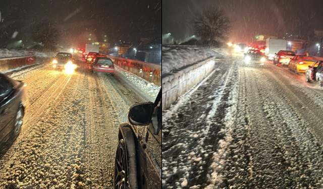 Kolaps me trafikun në Përrenjas, shoferët në radhë kilometrike mes dëborës