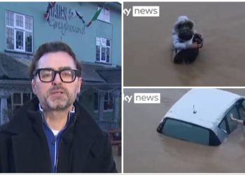 Njihuni me Çimin, heroi shqiptari në Britani. Hyri në ujin e rrëmbyeshëm dhe shpëtoi gruan që po mbytej brenda në makinë (VIDEO)