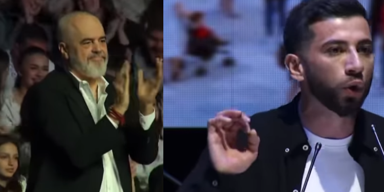 “Unë e kam nisur duke ngjitur posterat e PS”, Rama çohet në këmbë dhe duartroket të riun nga Përmeti (VIDEO)