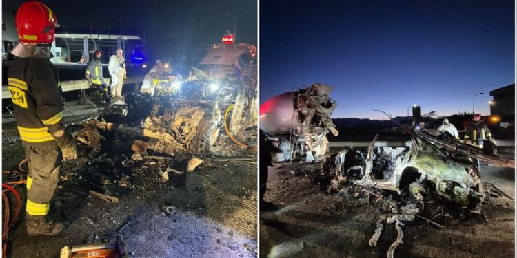 Aksidenti tragjik, 4 të rinj digjen brenda makinës pasi u përplasën me betonieren