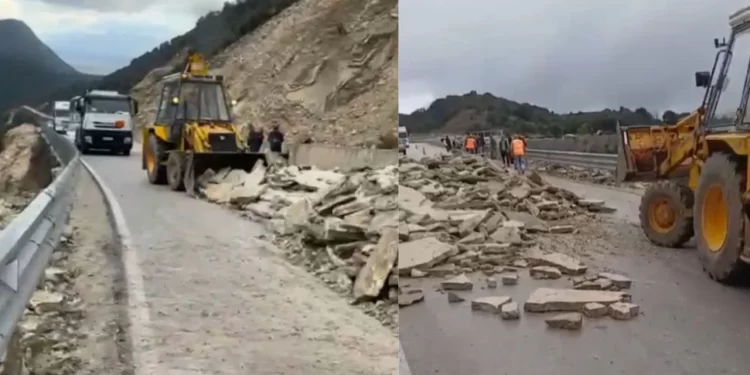 Nis puna për zhbllokimin e aksit Kuç – Qeparo pas rënies së një masivi dheu dhe gurësh