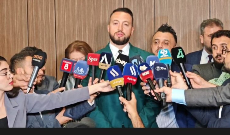 Presidenti i AEJ, Arber Hitaj, viziton Erbilin si i ftuar nderi për 127-vjetorin e gazetës së parë kurde