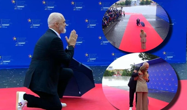 “Edi ‘stop’”, Rama i ulet në gjunjë Girogia Meloni-it (FOTO)