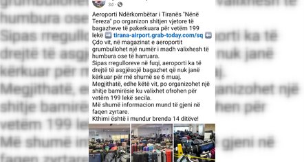 “Shiten valixhet e harruara në Rinas?!” Faqja është mashtrim, kujdes nga njoftimi i rremë që qarkullon në rrjetet sociale