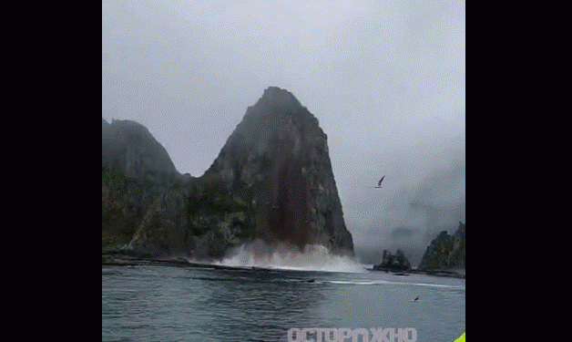 Video/ Tërmeti shkatërrues, publikohen pamjet si shkërmoqen shkëmbinjtë në Gadishullin Kamchatka