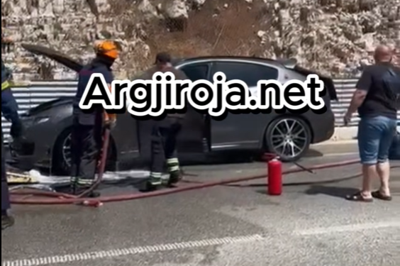 Djegia e makinës në rrugën Kardhiq-Delvinë, dyshimet e para (VIDEO)
