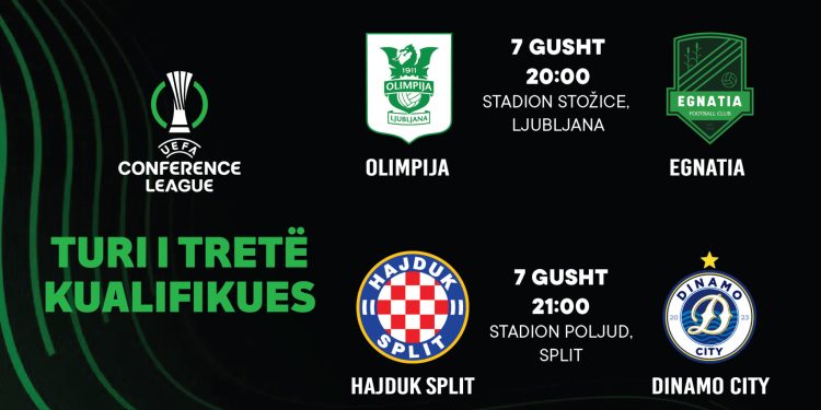 UEFA Conference League/ Egnatia & Dinamo City luajnë nesër ndeshjet e para të turit të tretë në transfertë