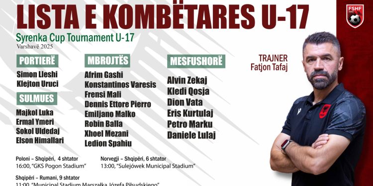 Shqipëria U-17 nis nesër grumbullimin, trajneri Tafaj fton 20 lojtarë