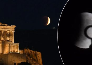 FOTO/ Imazhe fantastike në mbarë Evropën të eklipsit hënor, fenomeni magjeps banorët e Athinës dhe Stambollit