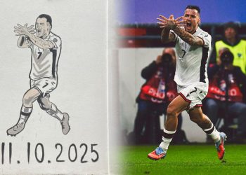 Kombëtarja fiton ndaj Serbisë, Rey Manaj përjetësohet në një grafit në mur në Mitrovicë