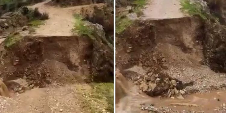 Përmbytjet në Delvinë, shembet ura që lidh 3 fshatrat, banorët mbeten të izoluar