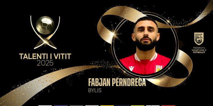 Topi i Artë 2025 / Fabjan Përndreca fiton çmimin “Talenti i Vitit” për djem, trofeu dorëzohet nga Elseid Hysaj
