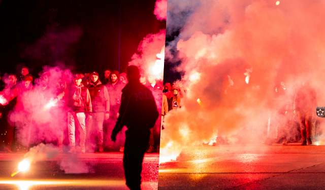 FOTO/ “Ndizet” kryeqyteti, tifozët e Partizanit dhurojnë show në rrugë