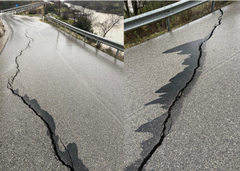 Pamje të frikshme, shihni si është çarë rruga Përmet–Çarçovë (FOTO)