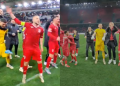 VIDEO/ Suksesi në derbi, lojtarët e Partizanit festojnë bashkë me tifozët, këngë dhe kërcim në “Air Albania”