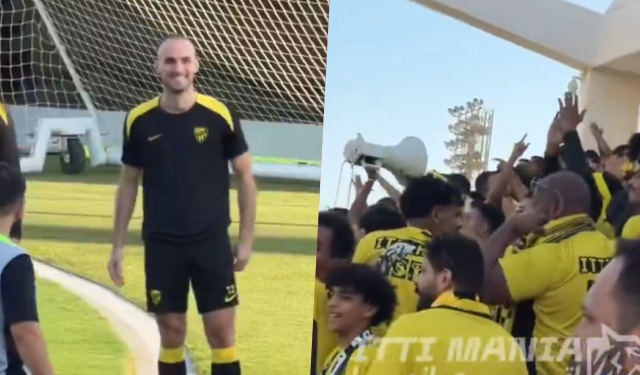 VIDEO/ Tifozët këndojnë për Mario Mitaj, atmosferë fantastike te Al Ittihad