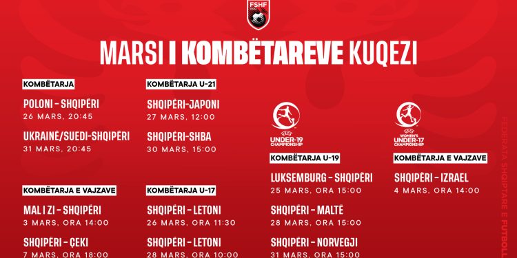 Kalendari i marsit kuqezi/ Ekipet kombëtare, në misione “ndërkombëtare”, dhe sfida historike