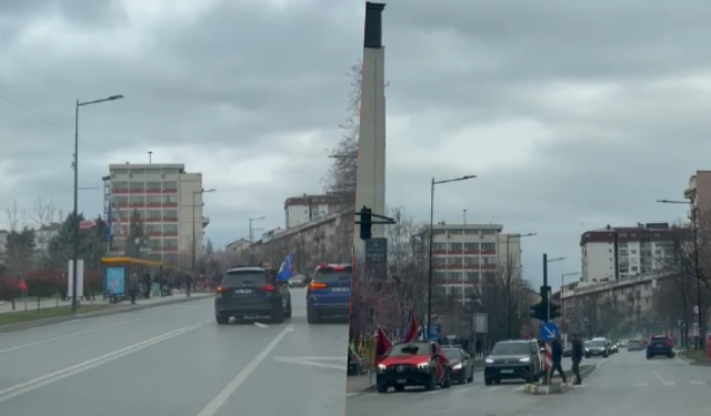 VIDEO/ Atmosferë elektrizuese në Prishtinë, flamuj kuqezi dhe këngë patriotike para ndeshjes së jetës