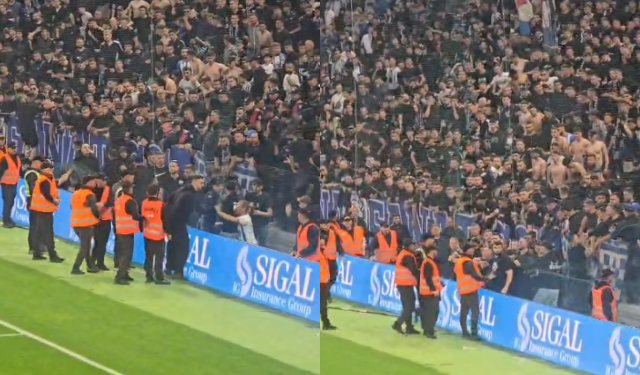 PIKANTE NË DERBI/ “Security” feston golin e Partizanit pranë tifozëve të Tiranës, nuk mungon tensioni (VIDEO)