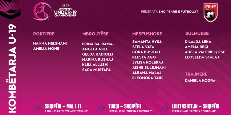 Euro U-19 për vajza/ Kombëtarja nis të hënën grumbullimin, trajnerja Kodra fton 20 lojtare