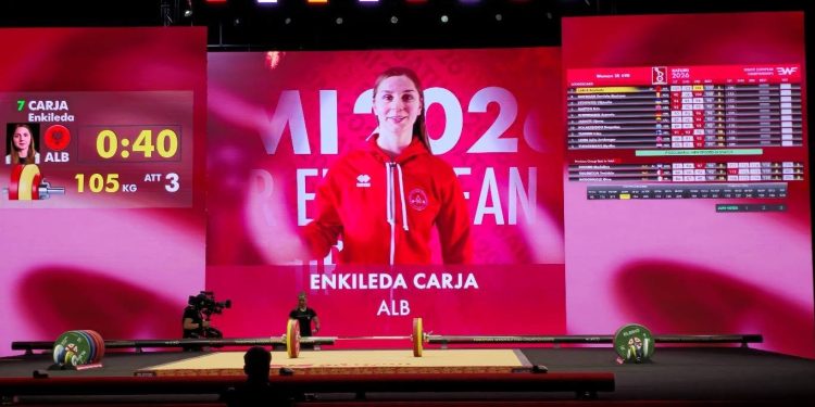 Peshëngritje/ Kampionati Evropian në Batumi të Gjeorgjisë, “shkëlqen” Enkeleida Carja ,vendos një tjetër rekord