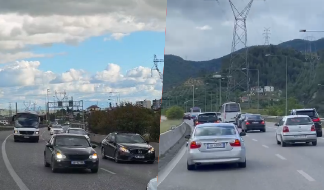 “Verdheblutë pushtojnë Tiranën”/ Autokolona pafund me tifozë nga Elbasani drejt “Air Albania”, gati për Egnatian (VIDEO)