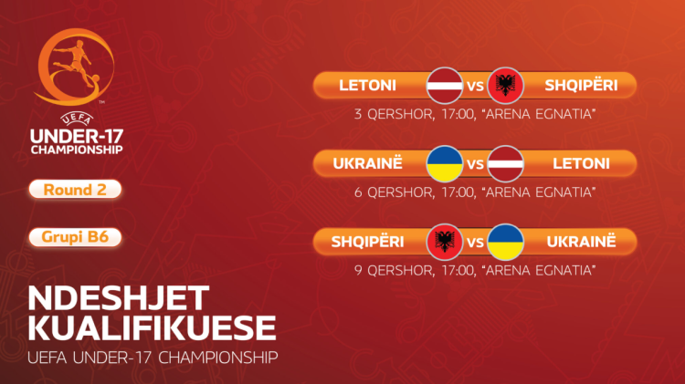 Raundi i dytë i Euro U-17 do të zhvillohet në Shqipëri në muajin qershor. Kombëtarja, pjesë e grupit B6 së bashku me Ukrainën e Letoninë