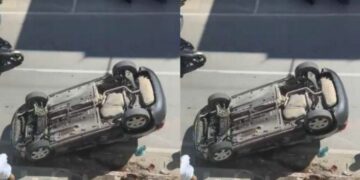 Aksident i rëndë me makina të përmbysura në Sarandë