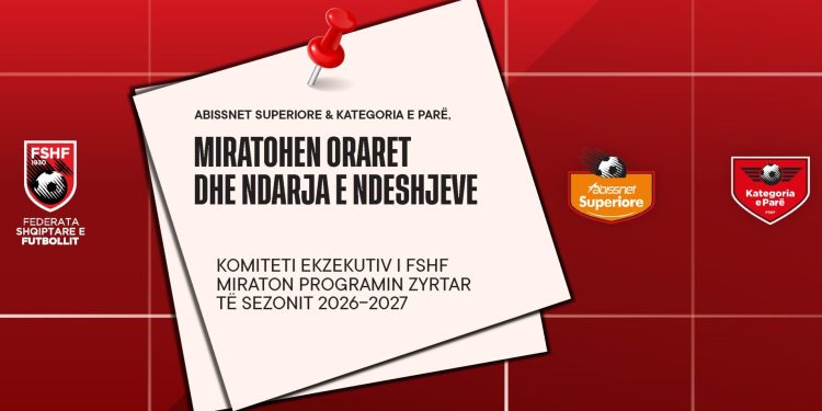 Komiteti Ekzekutiv miraton shpërndarjen e re të orareve të ndeshjeve në Abissnet Superiore dhe Kategorinë e Parë