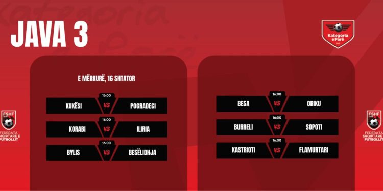 Kategoria e Parë/ Ndeshjet e javës së tretë luhen të mërkurën, këto janë sfidat më interesante – Balkanweb.com – News24
