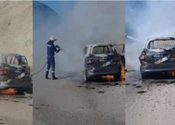 Flakë të mëdha pranë Picarit, digjet plotësisht një automjet (VIDEO)