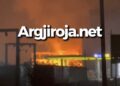 Zjarr i madh në Gjirokastër, shkrumbohet magazina